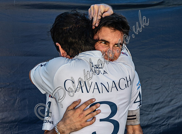 Celebrations by La Dolfina Great Oaks after winning semi final match against King Power, Gold Cup 2024
