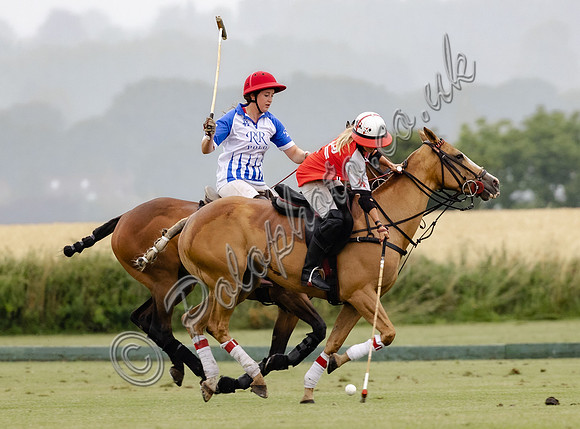 Polo action, Ladies 18 Goal Tournament,  Cirencester Park