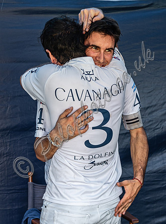 Celebrations by La Dolfina Great Oaks after winning semi final match against King Power, Gold Cup 2024