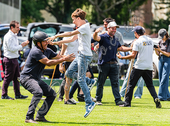 Celebrations by La Dolfina Great Oaks after winning semi final match against King Power, Gold Cup 2024
