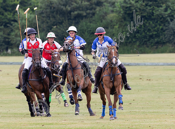 Polo action, Ladies 18 Goal Tournament,  Cirencester Park