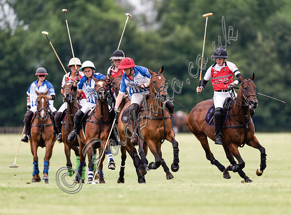 Polo action, Ladies 18 Goal Tournament,  Cirencester Park