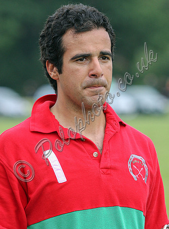 Close-up portrait of polo player Ahmad Aboughazale wearing Sumaya team colours