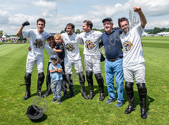 Celebrations by La Dolfina Great Oaks after winning semi final match against King Power, Gold Cup 2024