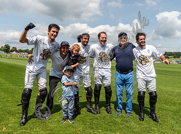 Celebrations by La Dolfina Great Oaks after winning semi final match against King Power, Gold Cup 2024