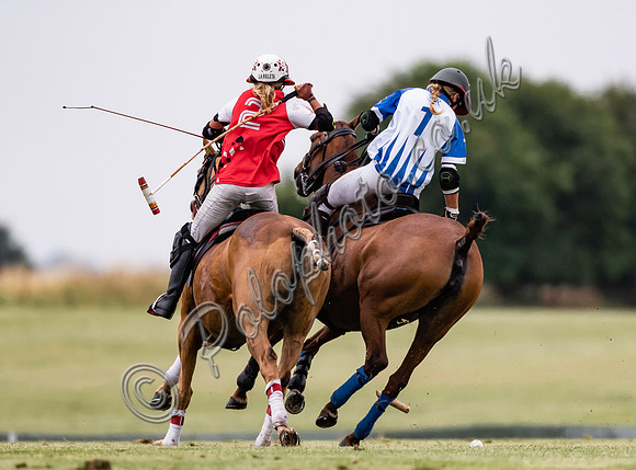 Polo action, Ladies 18 Goal Tournament,  Cirencester Park